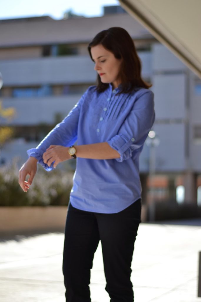 carme blouse pattern, blouse pattern, pauline alice, pin tuck, yoke, button placket, sleeve tab