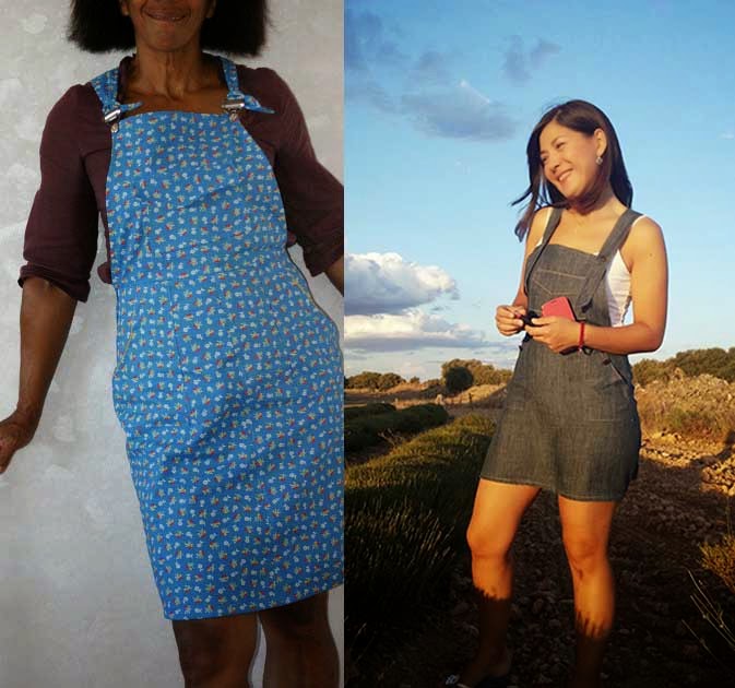 My upcycled dungaree dress made with corduroy from some thrifted couch  cushions Pattern is Dungarees  Bib Skirt from NVDE Collective  rsewing